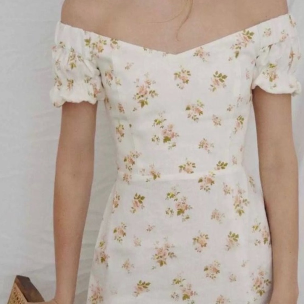 Reformation Off-Shoulder Canopy Dress in Mildred - Brand New With Tags NWT